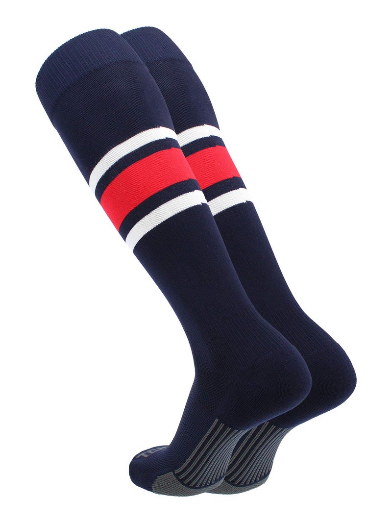 TCK Performance Baseball/Softball Socks (Navy/White/Scarlet, Medium) - Image 1